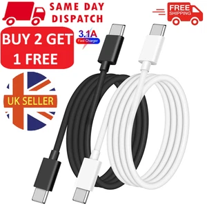 0.25m-3m USB C To USB C FAST CHARGE TYPE C CHARGING DATA SYNC CABLE UK - Picture 1 of 14
