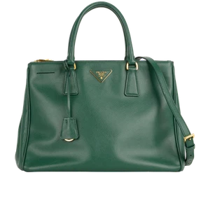 Prada Medium Double Zip Tote Crossbody Handheld Leather Green - Picture 1 of 5