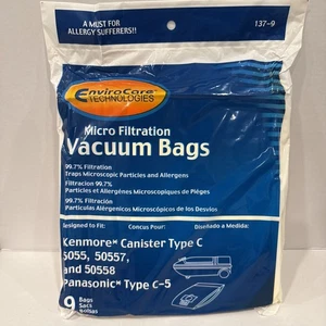 NWT Environcare Type C / Kenmore 50557 Vacuum HEPA Vacuum Cleaner Bags - 9 Pack - Picture 1 of 2