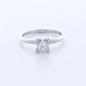Platinum Solitaire Engagement Ring 0.73 Carat Princess Lab-Grown Diamond E SI1 - Picture 1 of 5
