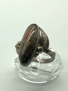 Vintage Petrified Wood Native American Ring In STERLING Silver 5.1g Size 8.25 - Picture 1 of 12