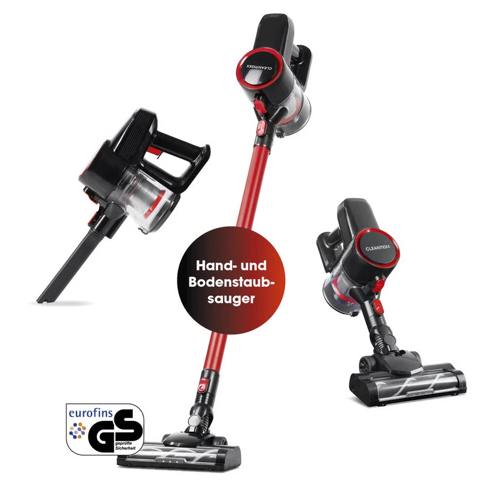 CLEANmaxx Akku Boden Staubsauger kabellos Zyklon Hand Sauger beutellos HEPA - Bild 1 von 4