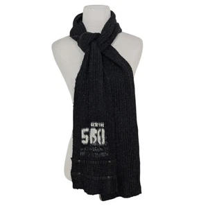 Burton 580 gerippter Schal Erwachsene schwarz Wollmischung Strick Rechteck Ski Winter Schnee - Bild 1 von 6