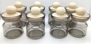 Acrylic Kitchen Canister Spice Jars W/ Ivory Lids Set of 6 VTG MCM EUC - Picture 1 of 8