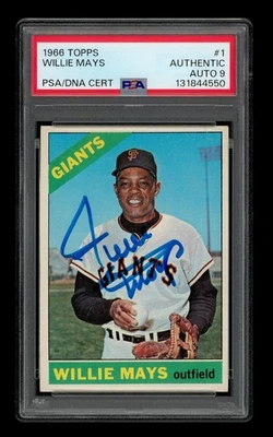 1966 Topps Set-Break #1 Willie Mays automático PSA auténtico automático 9 Foto 1 de 3
