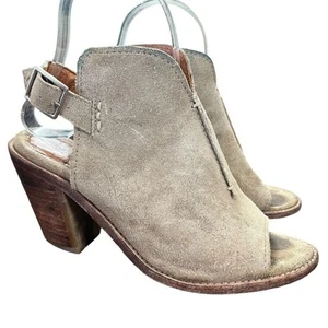 Frye Carolina Ash Womens Suede Leather Slingback Chunky Heel Shoes Booties sz 6 - Picture 1 of 16