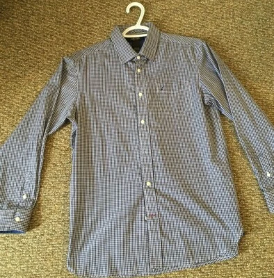 CAMISA NAUTICA BOYS AZUL Y BLANCO A CUADROS ABOTONADA TALLA 16 REGULAR USADA EN EXCELENTE ESTADO OTOÑO Foto 1 de 2