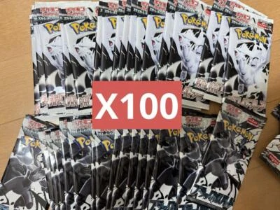 Pokemon TCG Black Bolt & White Flare Packs 100 Set 50 Each 100 Total SV11B SV11W - Image 1 of 4
