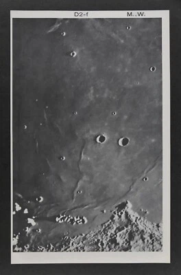 1960 Lunar Moon Map Photo Plato D2-f Mount Wilson Observatory W252 Astronomy - Image 1 of 2