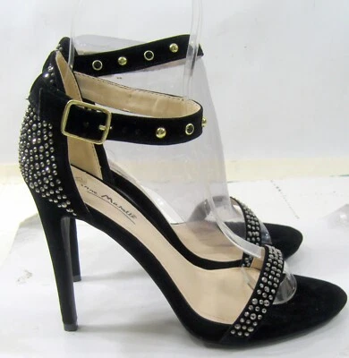 Anne Michelle черный 4,5» высокий каблук с открытым носком лодыжки ремень туфли женщин размер 8 - Изображение 1 из 4