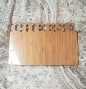 Charcuterie Board CHEESE Cutout Bamboo Wood Appetizers Cutting Serving Retro NEW - Picture 1 of 8
