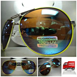 Mens or Women CLASSIC VINTAGE Style SUN GLASSES SHADES Silver & Lime Green Frame - Picture 1 of 11