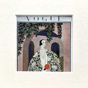 VOGUE COVER - Fashion, Costume - Vintage 1980s REPRODUCTION Mounted Illustration - Picture 1 of 1