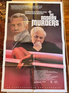 Vintage THE ROSARY MUDERS Home Video Promo Poster Folded 1988 Virgin Vision - Picture 1 of 4