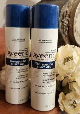 2 Gel de Afeitado Terapéutico Aveeno ACTIVE NATURALS Calma Piel Sensible Golpes de Afeitar Foto 1 de 2