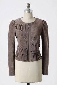New! S Anthropologie Idra "Edited Suede Jacket" Leather Coat - Picture 1 of 8