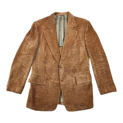 Blazer Abrigo Deportivo Vintage Clubman Chenilla Terciopelo Para Hombre 40 Marrón Miel Años 60 70 Foto 1 de 4