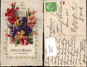370473,Künstler AK Namenstag Blumen Gladiolen pub Erika - Picture 1 of 1