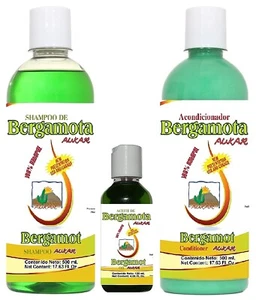 Bergamot Shampoo / Conditioner & Bergamot Oil 100% Natural Hair Regrowth 3 Pack - Picture 1 of 6