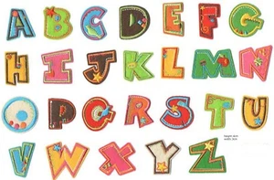 **AU Seller Alphabet Letter Patches Embroidered Iron On Patch DIY Crafts - Picture 1 of 6