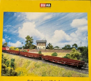 Brawa HO 2025 A set of 3 DR very long wheel base bogie low sided wagons in box - Picture 1 of 7