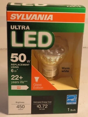 Sylvania 50W using 6W Ultra LED PAR16 Medium E26 Flood White Dimmable Light Bulb - Image 1 of 4