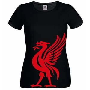 GTS - Camiseta Calce Pájaro Hígado Rojo YNWA Liverpool Scouse Scouser Negra Dama - Imagen 1 de 8