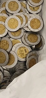 MEXICO BULK LOT 2 Pesos Bimetallic Coins Circulated 1996-2022 ~ 10 COINS ~ - Image 1 of 2