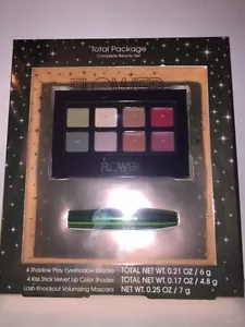 FLOWER"Total Package" Complete Beauty Set:Cool Eyeshadows/Lip Colors/Mascara NEW - Picture 1 of 2