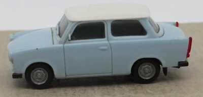 Herpa Ho 1/87 Trabant 601 S Limousine Blu Pastello Tetto Bianco Crema #3086 N - Immagine 1 di 4