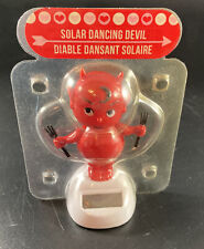 Solar Powered Dancing Devil Bobble Head Toy Sun Catcher Valentines Day Red Black
