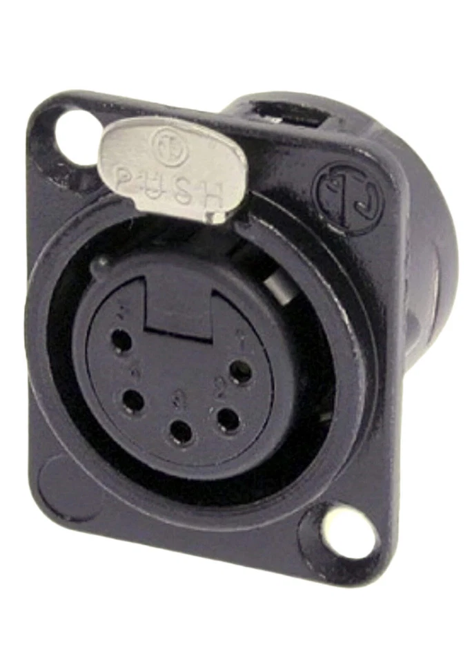 (8) Neutrik NC5FD-L-B-1 XLR 5 pines DMX panel de iluminación conector negro con contactos dorados Foto 1 de 1