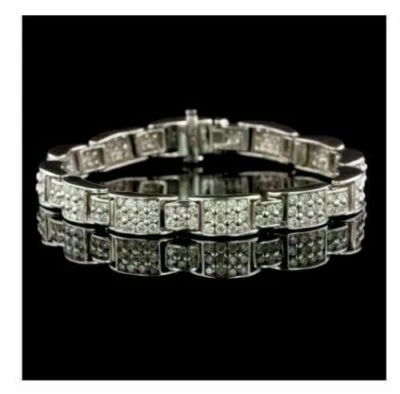 3,63 quilates Brazalete brillante hecho a mano con clip de diamantes creado en laboratorio para hombre regalole Foto 1 de 4