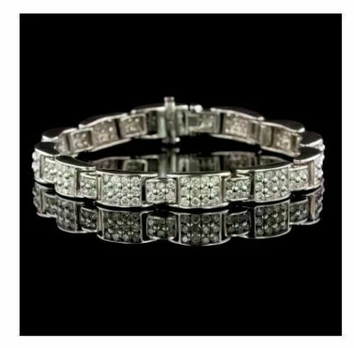 3,63 quilates Brazalete brillante hecho a mano con clip de diamantes creado en laboratorio para hombre regalole Foto 1 de 4