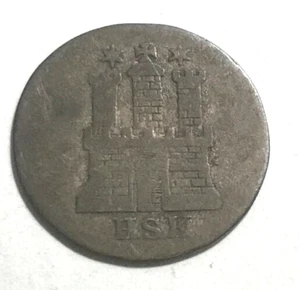 elf Germany Hamburg 1 Schilling 1841 HSK Billon - Picture 1 of 2