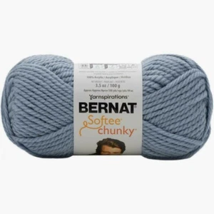 Package of 3 Skeins Bernat Softee Chunky Yarn Gray Blue 3.5 oz./108Yds Each New - Picture 1 of 2