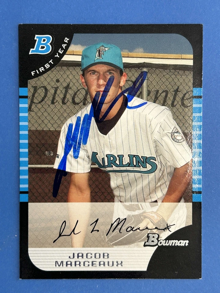 Jacob Marceaux Autograph Signed 2005 Bowman Draft Marlins - Image 1 of 1