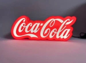 Coca Cola Logo Light Box 3D Printed USB LED Lamp Neon Sign 7 inch - Picture 1 of 4