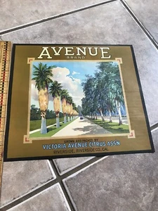 Avenue Brand Oranges Fruit Crate Label Original Victoria Ave. Citrus Assn - Picture 1 of 5