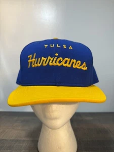 VINTAGE TULSA GOLDEN HURRICANES SCRIPT SNAPBACK HAT NCAA - Picture 1 of 4