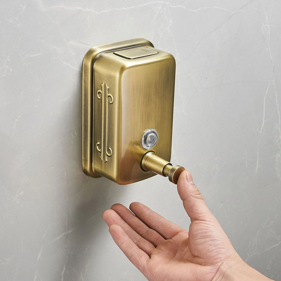 500ML Manual Wall-Mount 304 Stainless Steel Hand Liquid Soap Gel Dispenser - Image 1 of 4