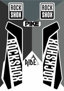 RockShox Pike 2016/2017 Black/White Replica Decals. - Picture 1 of 3