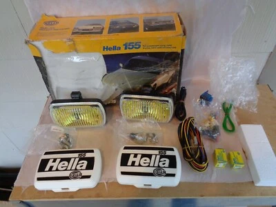 NOS Hella 155 fog lamp set fits jaguar xjs 89 90 91 92 93 PLASTIC HOUSING yellow - Image 1 of 4