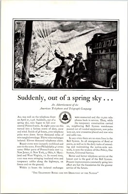 PRINT AD 1929 AT&T Suddenly Out of a Spring Sky Pennsylvania 6.75 x 10 - Image 1 of 3