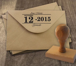 Sello de Caucho para Bodas Novios Personalizado Enlace, Invitaciones, Mod.r13 - Imagen 1 de 1