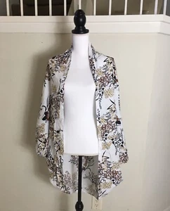 Strickjacke Kimono rund Achselzucken Blumen Boho Strand Coverup Freizeit - Bild 1 von 8