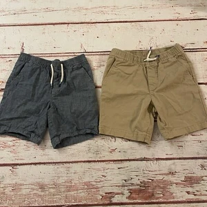 Gap Kids Boys Chino Shorts Size XL 12 Blue Tan Lightweight Drawstring Lot of 2 - Picture 1 of 5