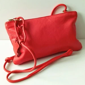 🔥Next Soft Real Leather Women's Small Cross Body Bag Red 23/14/2 Cm - Picture 1 of 15