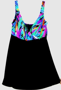 Great Lengths Gr. 16 schwarz bunt Einteiler Badeanzug Schwimmkleid Schlankmacher 18 - Bild 1 von 4