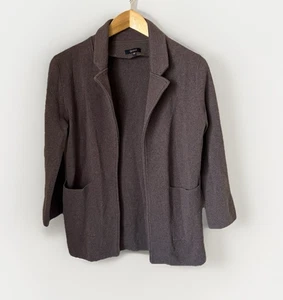 Blazer in maglia di cotone biologico marrone mela cotogna - Foto 1 di 6